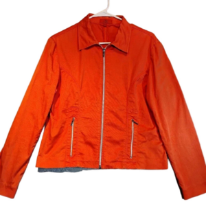 CYC Women's Orange Long  Sleeve Zipper Tailored Jacket in Size 11/12